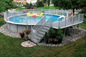 Landscaping After You Install An Above Ground Pool Teddy Bear Pools And Spas